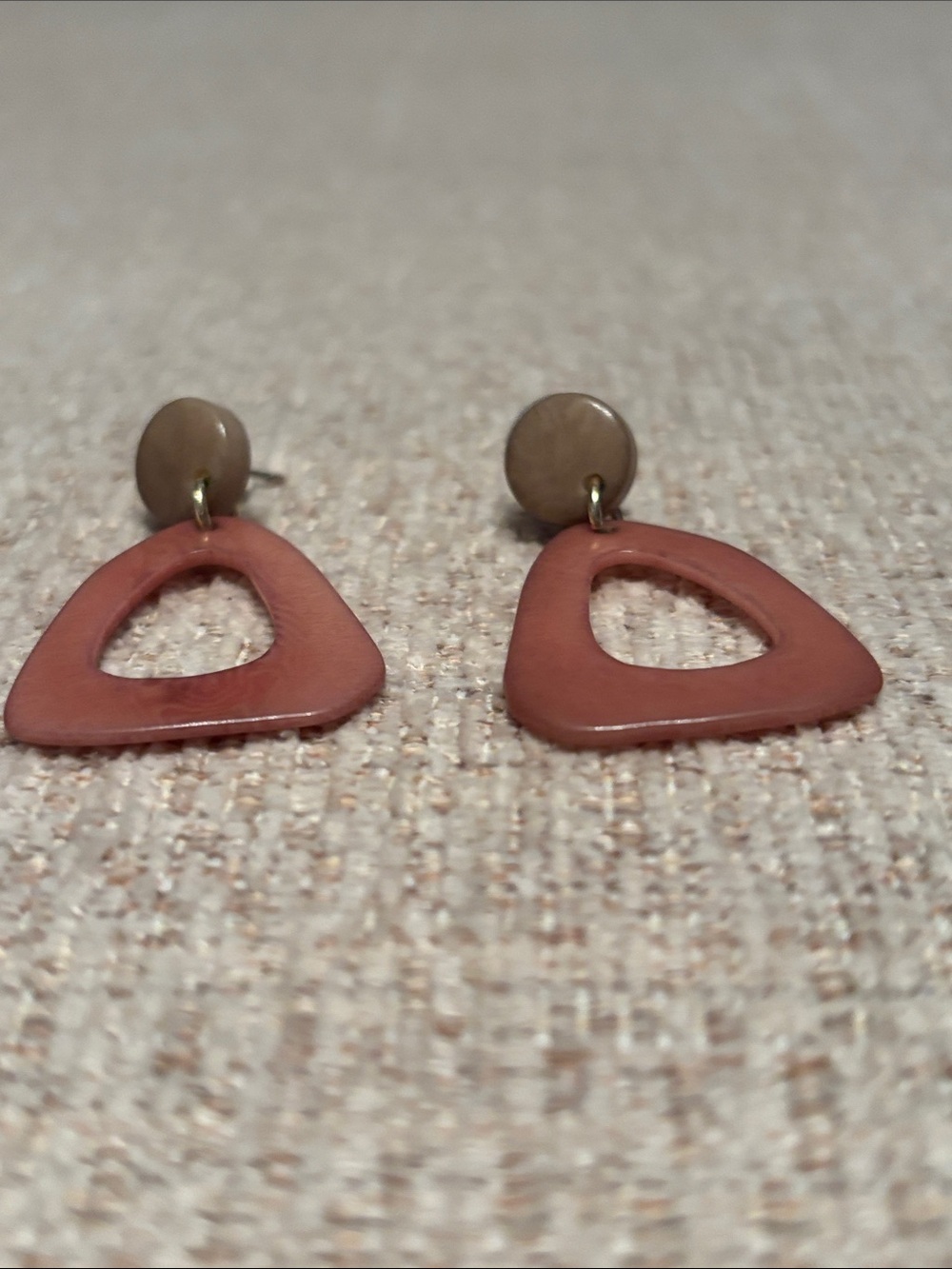 Noonday Collection Dusty Rose Open Triangle Drop Earrings